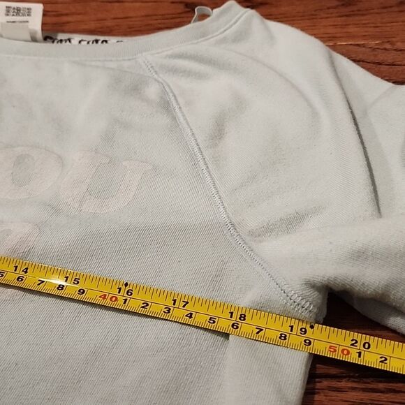 Pink VS Sea you never sweatshirt with open back Hole Women Size XS Light‎ Green - Picture 7 of 10